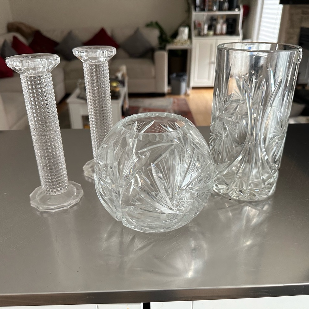Bohemia Crystal Decorative Vases Set
